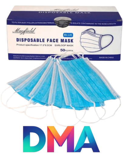 Cubrebocas Tricapa Azul, Negro y Grado Médico 1 caja con 50 pz, Tapabocas TTP Termosellado con Ajuste Nasal, Caja de Cubrebocas, Mascarilla Desechable de Protección