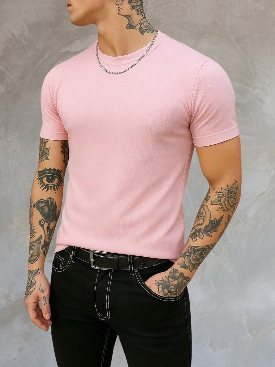 American In Ribbed Fabric - Baby Pink - View 1
