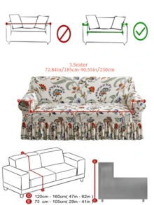 1 Vỏ bọc ghế sofa bằng lụa sữa in hoa, vỏ bọc ghế sofa trang trí co giãn chống trượt cho ghế sofa đơn/đôi/ba/bốn chỗ ngồi, chống thú cưng, nhiều màu sắc, thích hợp cho mùa xuân, hạ, thu, đông - Nhiều màu - Xem 16