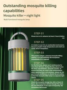 1pc Mute Electronic Insect Trap - USB-Powered Portable Bug Zapper With LED Ambiance Light, Durable Plastic Indoor/Outdoor Mosquito Killer For Camping & Home, No Chemicals, Design, Mosquito Zapper, Outdoor Pest Control, Modern Cylindrical Shape, USB Powered Device, Compact Design, Lightweight Construction, Home Users
