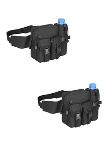 Tactical Water Bottle Waist Bag Waterproof Nylon Durable Travel Waist Bag Unisex Sports Waist Bag Hunting Hiking Waist Bag Multi-Pocket Canvas Bag Suitable For Outdoor Travel Camping Hunting Running Cycling Fishing Tactical Backpack Camping Essential Water Bottle Hiking Gear