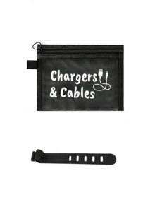 带数据线图案的网眼化妆包，红色气垫收纳便携式收纳包，化妆包，护肤包，旅行必需品，宿舍用品，婚礼新娘礼物，母亲礼物，生日礼物，送给朋友和老师的礼物，浴室收纳，珠宝收纳，唇油和化妆品收纳包，返校用品 - 彩色 - 查看 29