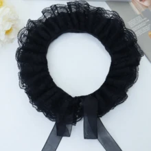 1pc Vintage Lace Ruffled Multi-Layer Detachable Collar Victorian Edwardian White Costume Neck Collar Unisex - 復古的 - 查看 5