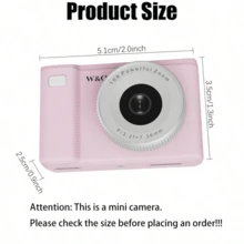 W&O Mini Camera 1080P HD Video Recorder -Digital Camera With 32GB Card, For Travel/Vlog/Night Shooting, Time-Lapse Shooting, Video Recording,Holiday Gift - Minicamera-pink - View 4