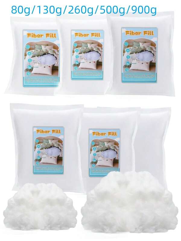 1 Set Of 80/130/260/500/900g Filling, Ultra-Fine Down Cotton, Vacuum Compressed Woven Silk Cotton, Polyester Filling, Suitable For Pillows, Throw Pillows, Plush Toys Stuffing