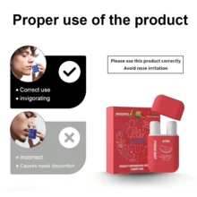 Inhalador nasal de doble orificio refrescante, proporciona una sensación refrescante directamente a la cavidad nasal, compacto y portátil, alivia rápidamente la congestión nasal, conveniente para la escuela, viajes de negocios y viajes - Rosado Sandía - Ver 3
