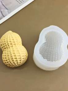 1 pieza Molde de silicona con forma de cacahuete para velas aromáticas DIY, accesorio de decoración de yeso con forma de cacahuete, vela hecha a mano, cera, molde de decoración de aromaterapia, formas lindas DIY, artesanía de velas festivas de Navidad para decoración navideña, obra de arte de yeso y cemento aromático, idea de regalo perfecta, decoración navideña para el hogar, decoraciones navideñas, accesorio de decoración de habitación, 2025