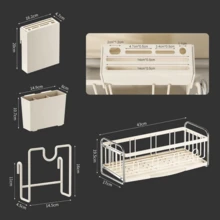 1PCS Large Steel Dish Drainer Rack With Drip Tray Cutlery Holder Plate Rack Kitchen Sink - Cream Silver - View 4