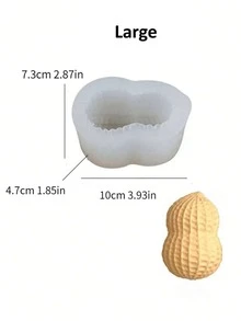 1 pieza Molde de silicona con forma de cacahuete para velas aromáticas DIY, accesorio de decoración de yeso con forma de cacahuete, vela hecha a mano, cera, molde de decoración de aromaterapia, formas lindas DIY, artesanía de velas festivas de Navidad para decoración navideña, obra de arte de yeso y cemento aromático, idea de regalo perfecta, decoración navideña para el hogar, decoraciones navideñas, accesorio de decoración de habitación, 2025
