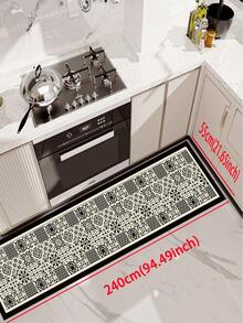 1pc American Style High-End Kitchen Mat With Simple Concise Design, Cushioned, Anti-Fatigue, Water Absorption, Quick Dry & Non-Slip Kitchen Mat And Carpet, Simple Diatom Mud Soft Rubber Mat, Suitable For Kitchen, Bathroom, Entryway, Laundry, Etc. ,Room Decor - Black - View 18