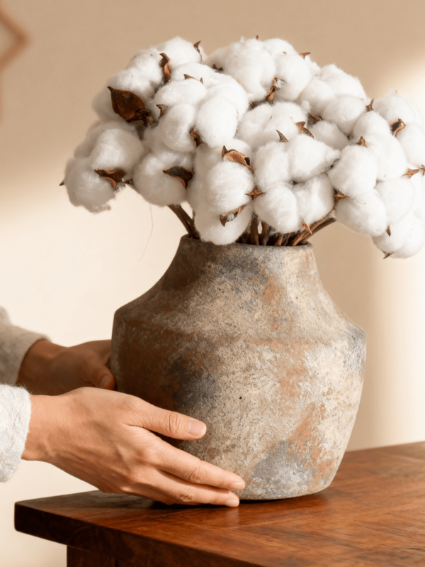 1Pc 5.3in Traditional Hand-Painted Vintage Wabi-Sabi Style Design Ceramic Vase, Boho Home Decor, Large Decoration Vases, Suitable For Homestay Art, Decoration Living Room Desktop Natural Response Flower Arrangement Entrance Atmosphere Vase Decoration Home Room Decor Glass Flowers Vases