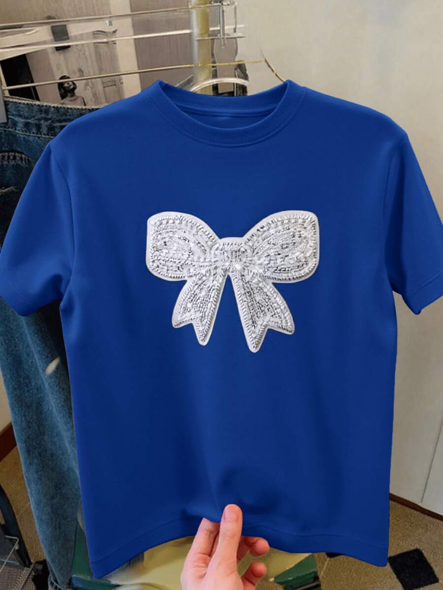 女款 T-shirt,高個女款 - 藏蓝色 - 查看 1