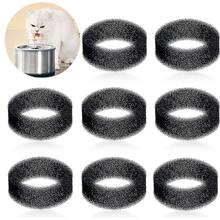 Schaumstofffilter für Haustier-Brunnen, runder schwarzer Schwammfilter, Ersatzfilter für 2,5 L / 84 Oz Edelstahl Katzen-/Haustier-Trinkwasserbrunnen, für gesunde und saubere Tiere