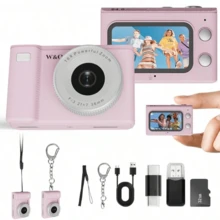 W&O Mini Camera 1080P HD Video Recorder -Digital Camera With 32GB Card, For Travel/Vlog/Night Shooting, Time-Lapse Shooting, Video Recording,Holiday Gift - Minicamera-pink - View 11