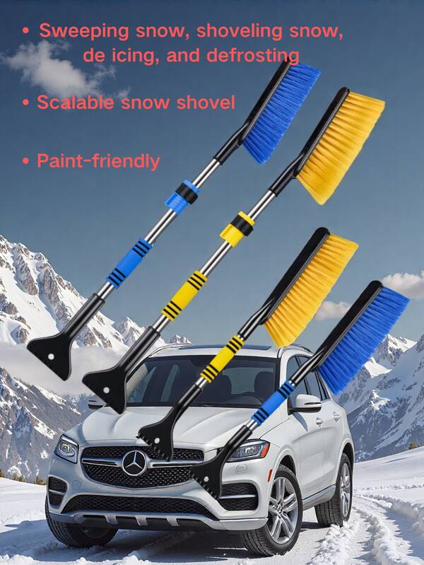 1 pieza Pala quitanieve/no retráctil multifuncional para coche, raspador de hielo para coche, cepillo para nieve, herramienta para quitar nieve, raspador de hielo para invierno