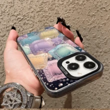 Colorful Ice Cubes Floating Bubbles Pattern Phone Case For IPhone 15 Pro Max | Shock-Resistant Protective Cover |  And Unique Design - màu đen - Xem 2