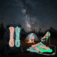Paracord luminos de 5 m, diametru 4 mm, cu 7 fire, pentru brățări, camping, drumeții, ciclism, frânghii pentru ule, lese pentru animale de companie (trebuie expus la lumină pentru a străluci) - Multicolor - Vizualizare 4