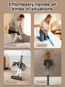 GENAI 3-In-1 Upright Vacuum And Mop With HEPA Filter X-Large 800mL Tank And Effortless Storage