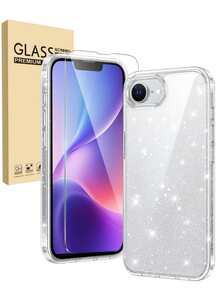 Compatible With 16E Phone Case: Transparent Anti-Yellowing Solid Color Phone Case For 16E 2025, Military-Grade Protection Ultra-Thin Phone Case | Scratch-Resistant Transparent Phone Case (Glitter) (Including Screen Protector And Phone Case) Set - Clear - View 23