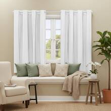 100% Blackout Curtain For Living Room Bedroom Office Various Sizes Black Out Blackout Light Blocking - 新白 - 查看 1