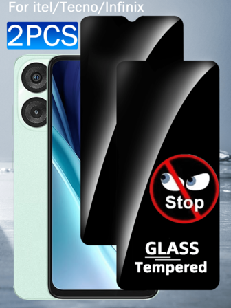 2片装隐私钢化玻璃屏幕保护膜，适用于Spark 10 Pro、Spark 10C、Spark 8C、Spark Go 2022、Spark Go 2023、Spark Go 2024等型号。防油、防水、防指纹、防刮、防震、防摔、无白边、无气泡，易于安装。高清画质，适合作为生日/复活节礼物。生日/圣诞节/家人/朋友/女友礼物，适用于手机屏幕保护膜、手机配件。