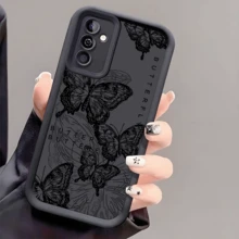 1 pieza Funda de teléfono a prueba de golpes con diseño creativo de mariposa negra voladora que cubre todo el Body, cubierta protectora antideslizante y gruesa compatible con iPhone, Honor, Redmi, Galaxy
