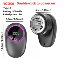 Quitapelusas recargable portátil con cepillo de limpieza, quitapelusas de tela eficaz para ropa, muebles y alfombras, elimina bolas de pelusa, Tipo-C