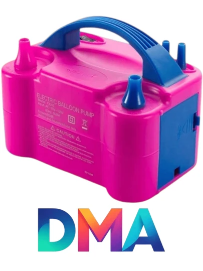 DMA Bomba de Globos de Aire Eléctrica, Bomba Inflar Globos Portátil, Inflador de Globos de Doble Boquilla, Soplador de Globo para Decoración, Fiestas, Bodas, Cumpleaños