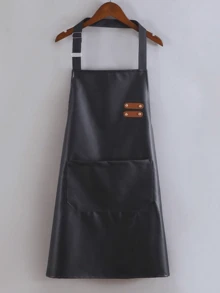 防水围裙带口袋防油围裙可调节围裙不带手臂围裙厨房围裙男女适用洗碗狗狗美容园艺清洁鱼屠夫烧烤绘画手工制作户外烹饪厨房必需品 - 彩色 - 查看 5