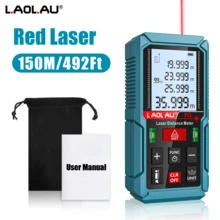 L.A.OL.A.U 1pc Digital Laser Rangefinder, Laser Distance Meter, Tape Measure Tools,99 Groups Data Storage, Pythagorean Lll, Timer Function, Waterproof, Includes Carrying Bag - Dusty Blue - View 11
