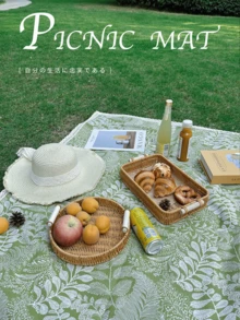 Picknickdecke im Vintage-Stil, blauer Blumen Muster, für den Outdoor-Campinggebrauch