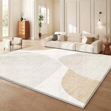 1pcVelvet, 850 Grams Per Square Meter Modern Geometric Printed Indoor/Outdoor Area Mat, Bedroom, Patio, Balcony - Sophisticated Pattern Home Decor, Living Room Decor Geometric Pattern Mat Mat, Rugs For Living Room