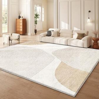 1pcVelvet, 850 Grams Per Square Meter Modern Geometric Printed Indoor/Outdoor Area Mat, Bedroom, Patio, Balcony - Sophisticated Pattern Home Decor, Living Room Decor Geometric Pattern Mat Mat, Rugs For Living Room