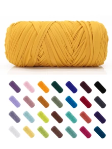 Hilo de camiseta premium - 200g/Pc Hilo elástico de alta calidad, hilo de poliéster suave y elástico para proyectos de ganchillo vibrantes, ideal para decoración del hogar, manualidades DIY como tejido DIY, proyectos de ganchillo, bolsos tejidos a mano, cestas, mantas, alfombras, zapatos, pantuflas, cojines y muñecas, hilo multicolor | Hilo de poliéster | Hilo acrílico | Accesorios de punto