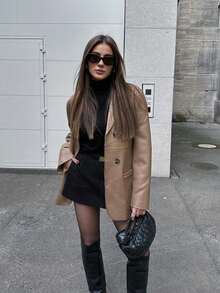 Chaqueta casual y elegante de manga larga para mujer, adecuada para vacaciones, ir al trabajo, otoño/invierno