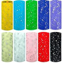 Cinta de tul suave con lentejuelas con forma de estrella y luna CHEONET para decoración de fiestas, manualidades DIY, telón de fondo de boda, decoración de escenario, costura y malla - Multicolor - Ver 6