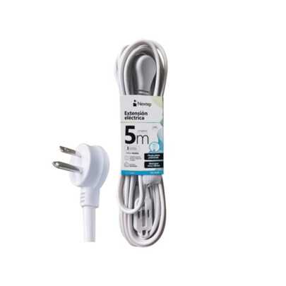 Extensión eléctrica Nextep para casa y oficina color blanco con clavija plana, práctica y funcional para conectar diversos dispositivos electrónicos y electrodomésticos de manera sencilla y ordenada, ideal para espacios reducidos o lugares donde requieres mantener los cables discretos y organizados. Su diseño con clavija plana facilita la instalación en enchufes ubicados detrás de muebles o en áreas de difícil acceso, optimizando el espacio y evitando que el cableado sobresalga. Fabricada con materiales resistentes y de calidad, esta extensión eléctrica brinda un desempeño confiable para uso diario en entornos domésticos, escolares o laborales. Su tono blanco combina fácilmente con cualquier decoración, ofreciendo un estilo limpio y discreto que se adapta a diferentes ambientes. Perfecta para escritorios, salas, recámaras, oficinas o áreas de entretenimiento donde se necesita mayor comodidad y organización al conectar aparatos eléctricos.