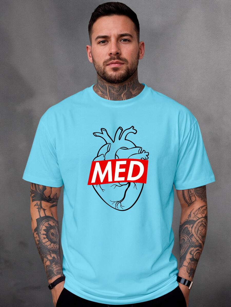 Men T-Shirts - 淺藍色 - 查看 1