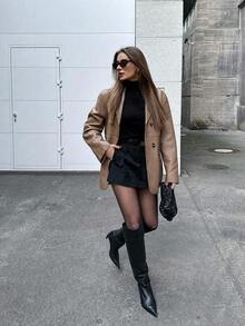 Chaqueta casual y elegante de manga larga para mujer, adecuada para vacaciones, ir al trabajo, otoño/invierno