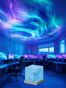 1pc Northern Lights Night Light Projector, USB Powered LED Night Light With Dimmable Function, 16 Colors Gradient Glowing Dark Cube Ambient Galaxy Projector, Perfect For Bedroom, Party, Home Decor, Holiday Decoration Lighting - Multicolor - View 5