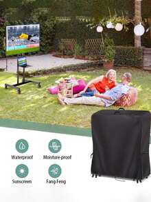 1pc Outdoor TV Cover, Oxford Cloth Wind-Resistant TV Stand Cover, Floor-Standing Mobile TV Rack Dust Cover - Multicolor - View 6