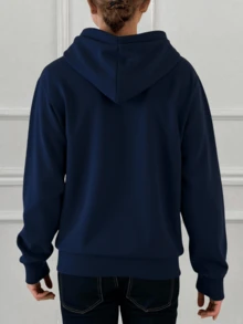 Sudadera con capucha para mujer - Estilo versátil, diseño relajado, suave y cómodo - Sudadera básica con bolsillo canguro, ideal para primavera, otoño y uso diario - Perfecta para combinar con shorts, jeans o leggings - azul real - Ver 2