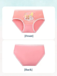 8 件装 小女孩内裤 可爱动物图案 弹力面料 柔软内裤 适合 4-7 岁女孩