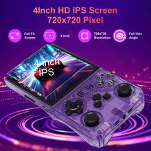 GAMINJA ANS13 Handheld Video Game Console, 3500mAh Battery Capacity, Linux OS, 4-Inch IPS Screen, 720*720 Resolution, Portable Handheld Game Player, 64GB Storage, Pre-Loaded With 15,000+ Games, Supports Multiple Emulators, Multiplayer Connectivity - Multicolor - View 3