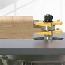 2 Pcs Router Bit 1/4 Milling Cutter Router Bit Assembly Tongue Stilt Kit Vmingo - Yellow - View 11