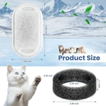 Katzen Wasserbrunnen Filter, Ersatzfilter für Haustier Wasserbrunnen mit Schwämmen und Schaumstoff für 2L & 3,2L Edelstahl Automatischer Katzen Wasserbrunnen Spender Filter