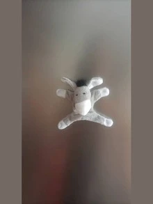 1 pieza Imán de nevera de peluche de conejo y panda. Animales de peluche. Pegatina magnética. Pizarra magnética. Decoración de dibujos animados. Imán de nevera