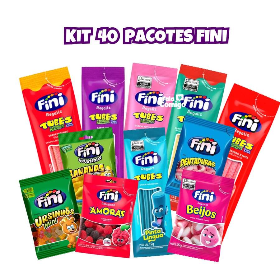 Kit 40 Assorted Fini Bullet Packets Of 15g Each - 15g - 查看 1
