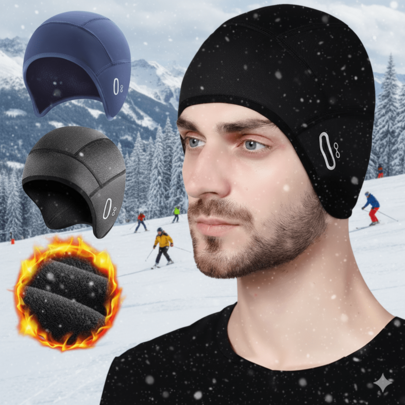 1pc Winter Helmet Liner Skull Cap, Warm Lining Cycling Cap With Glasses Hole, Unisex Warm Hat, Ski Hat, Autumn/Winter Warm Ski Cap, Outdoor Sports Cap, Running Cap, Climbing Cap, Camping Hat