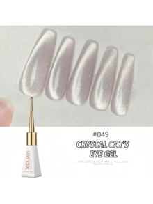 XEIJAYI 1瓶10毫升水晶猫眼美甲凝胶，闪粉美甲胶，适用于DIY美甲、家庭美甲沙龙美甲 - 白色 - 查看 5